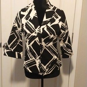 Black and white blazer 3/4 length sleeve